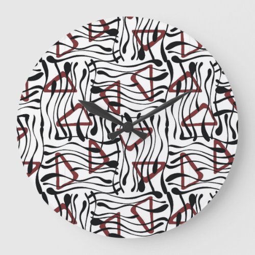 Geometric Fabric Artistic Pattern Design Large Clock
