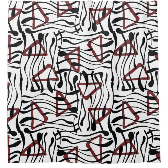 Geometric Fabric: Artistic Pattern Design. Shower Curtain (Front)
