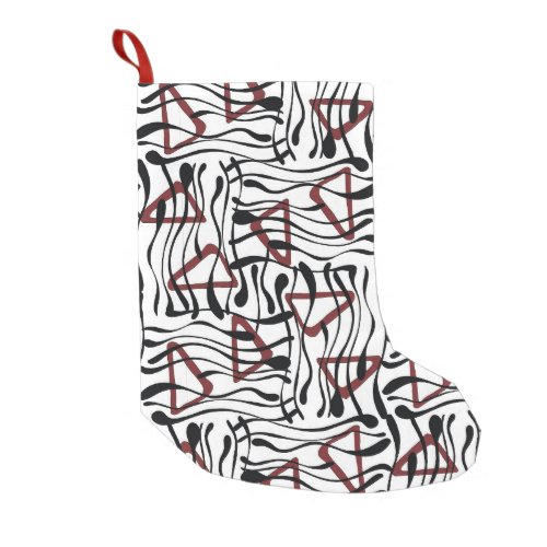 Geometric Fabric Artistic Pattern Design Small Christmas Stocking