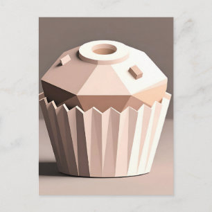 Geometric Faceted Cupcake Art Postcard