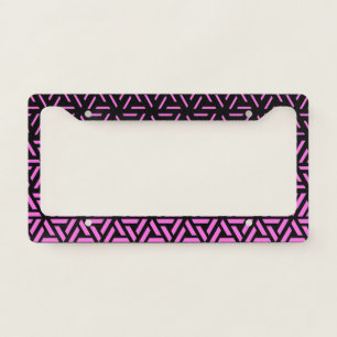 Geometric Fade Alpine Pink License Plate Frame