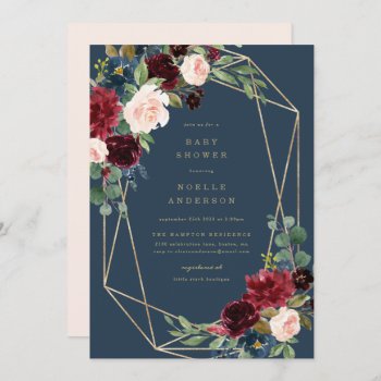 Geometric Fall Elegance Baby Shower Invitation by FINEandDANDY at Zazzle