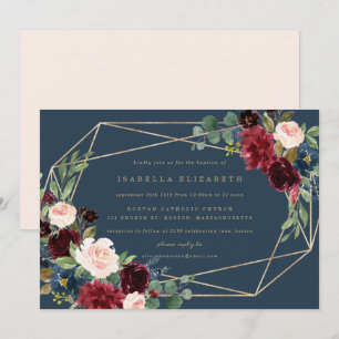 Geometric Fall Elegance Baptism Invitation