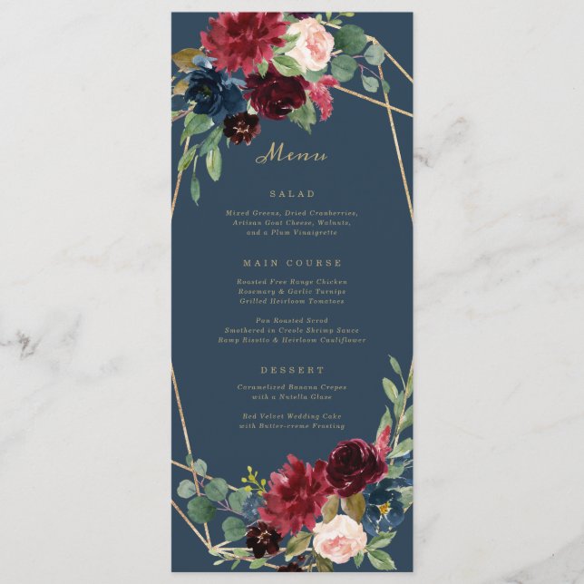 Geometric Fall Elegance Menu (Front)