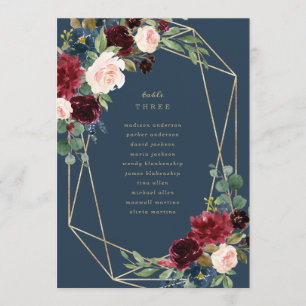 Geometric Fall Elegance Table Number with Seating