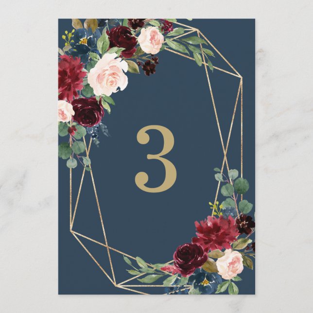 Geometric Fall Elegance Table Numbers (Front)