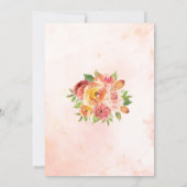 Geometric Fall Floral Watercolor Bridal Shower Invitation (Back)