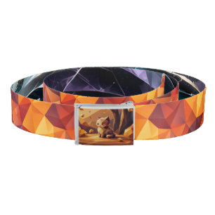 Geometric Fall Pattern Warm Abstract Belt