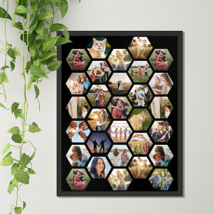 Geometric Family Photo Collage Poster