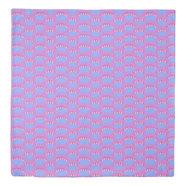 Geometric Fan Pattern Duvet Cover (Front)