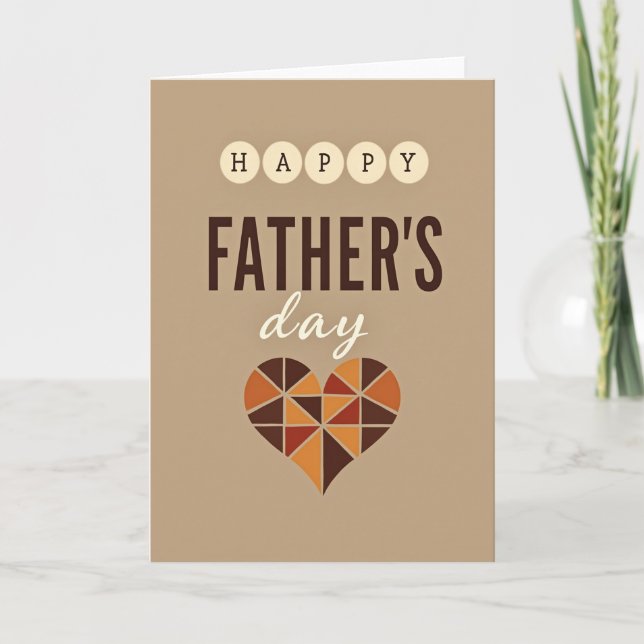 Geometric Fathers Day Heart Card (Front)