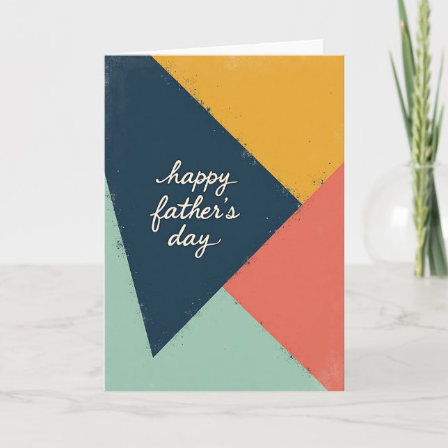Geometric Fathers Day Message Card (Front)
