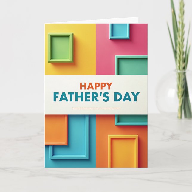 Geometric Fathers Day Scene Card (Front)