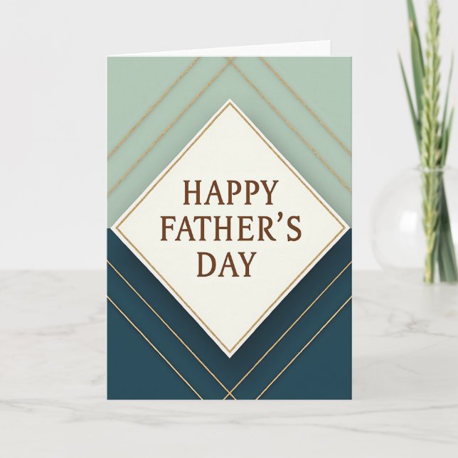 Geometric Fathers Day Wishes Card (Front)