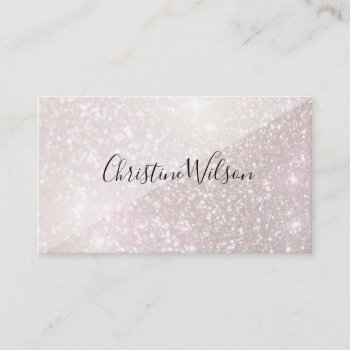 Geometric Faux Glitter Rose Gold Champagne Business Card by amoredesign at Zazzle