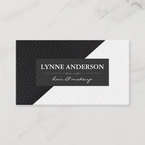Geometric Faux Leather Wavy Color Blocks Business Card