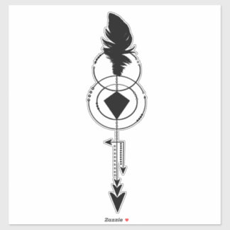 Geometric Feather Sticker