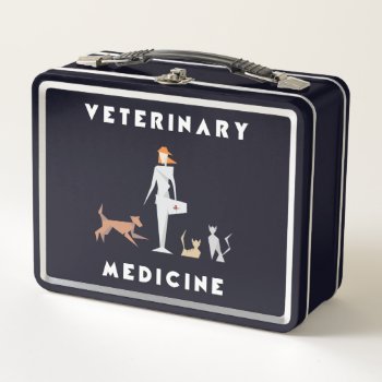 Geometric Female Veterinary Medicine Metal Lunch Box by LVMENES at Zazzle