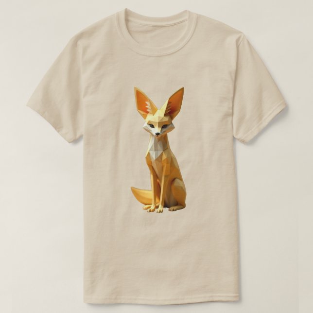 Geometric Fennec Fox T-Shirt (Design Front)
