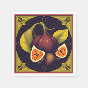 Geometric Fig Fruit with Sleek and Modern Forms Napkins