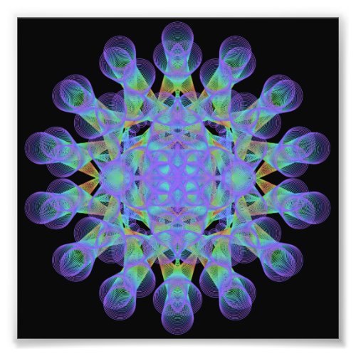 Geometric figure of colorful circles photo print
