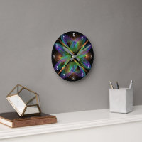 Geometric figure of colorful circles round clock