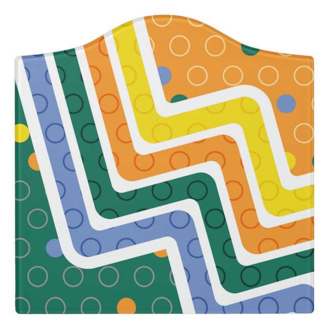 Geometric Figures 3 Door Sign (Large Crest Front)