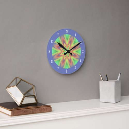 Geometric figures like petals round clock