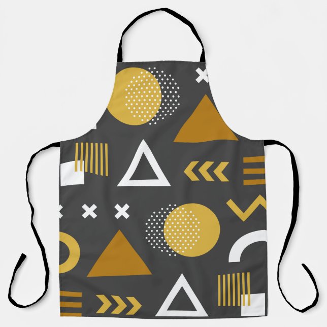Geometric figures seamless pattern design. Vintage Apron (Front)