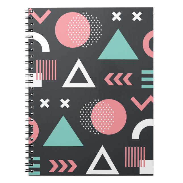 Geometric figures seamless pattern design. vintage notebook (Front)