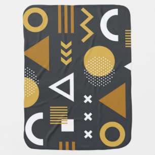 Geometric Figures Vintage Pattern Design Baby Blanket
