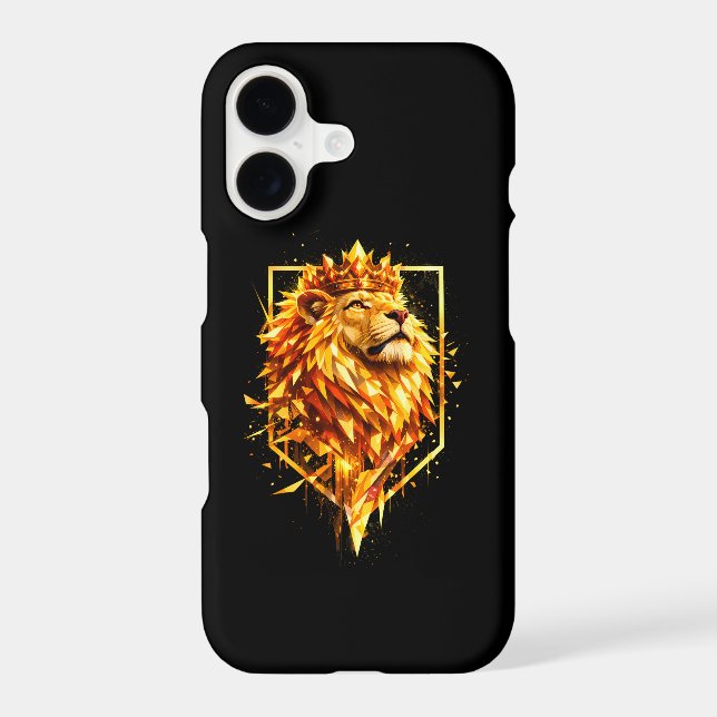 Geometric Fire Lion Crown Case-Mate iPhone Case (Back)