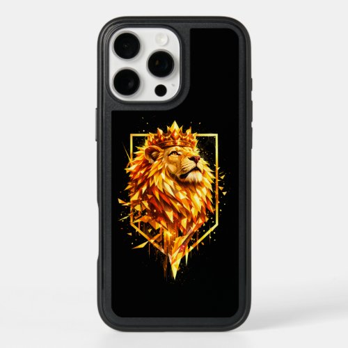 Geometric Fire Lion Crown iPhone 16 Pro Max Case