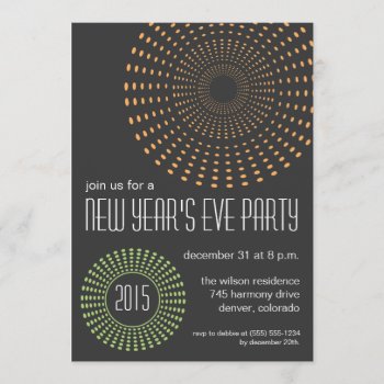 Geometric Fireworks New Year's Eve Party Invites by koncepts at Zazzle
