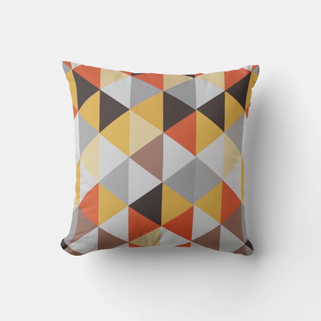 Geometric Flame Throw Pillow (Front)