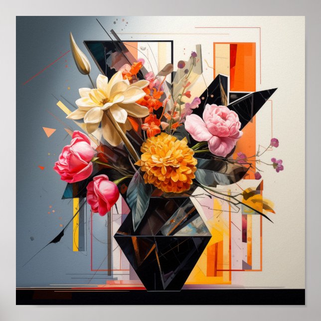 Geometric Floral Art  Poster (Front)