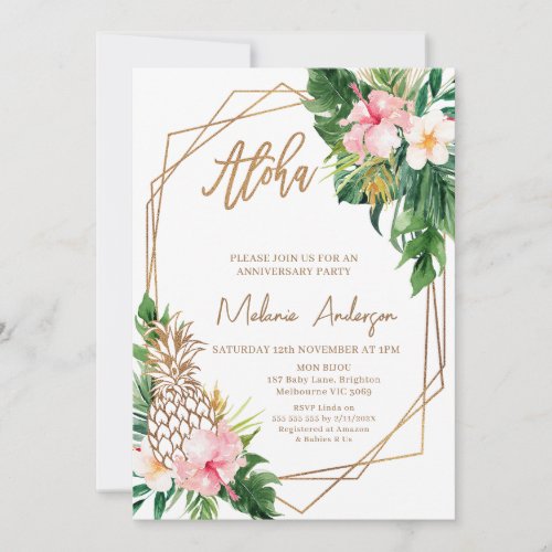 Geometric Floral ASEC Anniversary Party Invitation