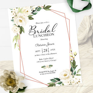 Geometric Floral Budget Bridal Luncheon Invitation