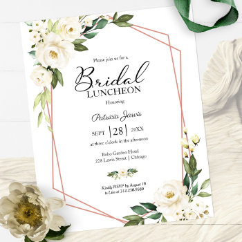 Geometric Floral Budget Bridal Luncheon Invitation by StampsbyMargherita at Zazzle
