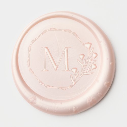 Geometric Floral Frame Family Initial Monogram Wax Seal Sticker