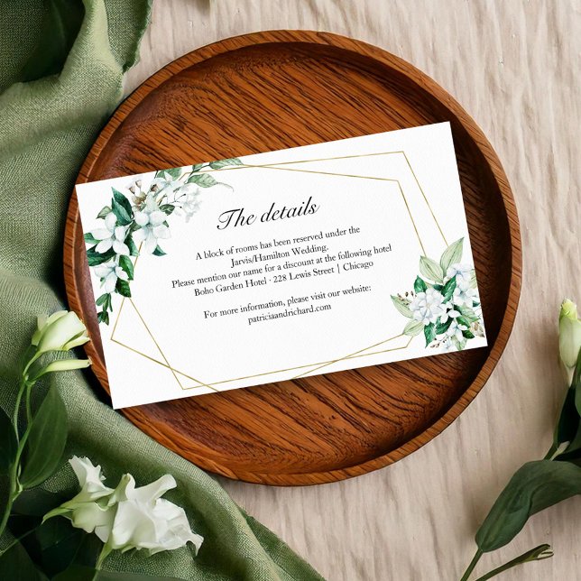 Geometric Floral Greenery Wedding Enclosure Card (Creator Uploaded)