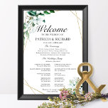 Geometric Floral Greenery Wedding Program Poster<br><div class="desc">A chic greenery geometric wedding ceremony order of service sign. Easy to personalize with your details and add your own background color. Please feel free to contact me if you have any special requests. PLEASE NOTE: For assistance on orders,  shipping,  product information,  etc.,  contact Zazzle Customer Care directly https://help.zazzle.com/hc/en-us/articles/221463567-How-Do-I-Contact-Zazzle-Customer-Support-.</div>