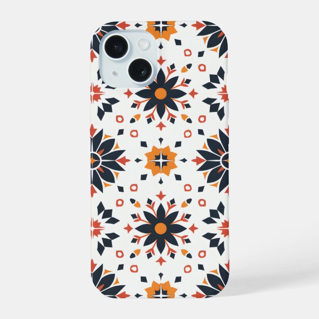 Geometric Floral Harmony Iphone Case (Back)