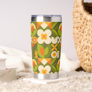 Geometric Floral Insulated Tumbler