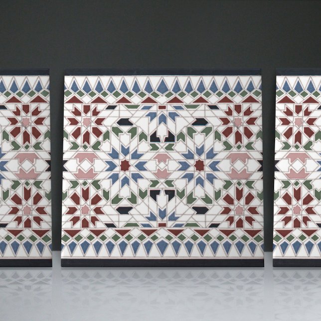Geometric Floral Moroccan Tile Home Decor Accent (Creator Uploaded)