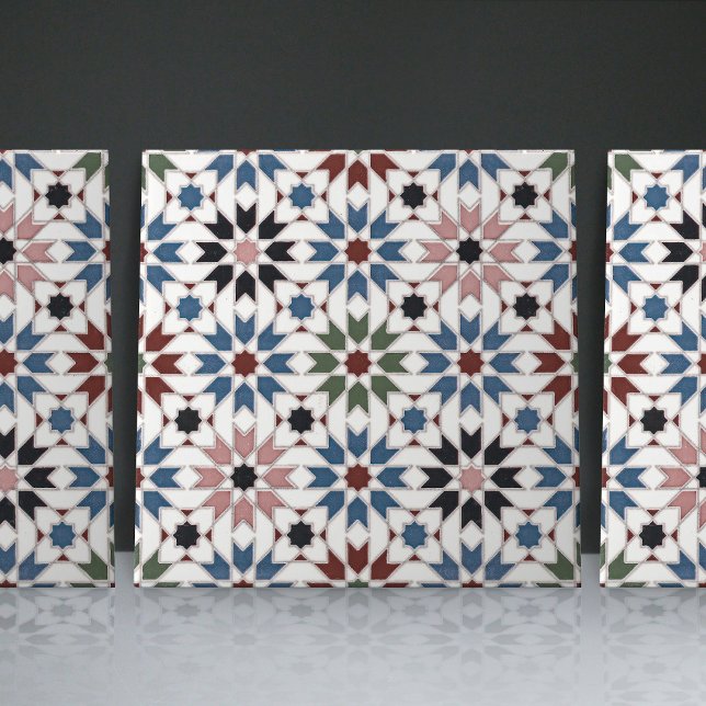 Geometric Floral Moroccan Tile Home Decor Accent (Creator Uploaded)