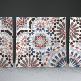 Geometric Floral Moroccan Tile Home Decor Accent