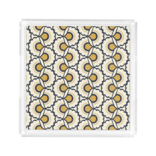 Geometric Floral Pattern Acrylic Tray