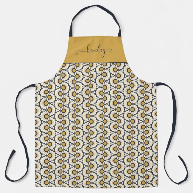 Geometric Floral Pattern Apron (Front)