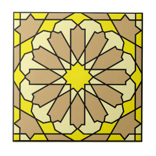 Geometric Floral Pattern Azulejo Ceramic Tile